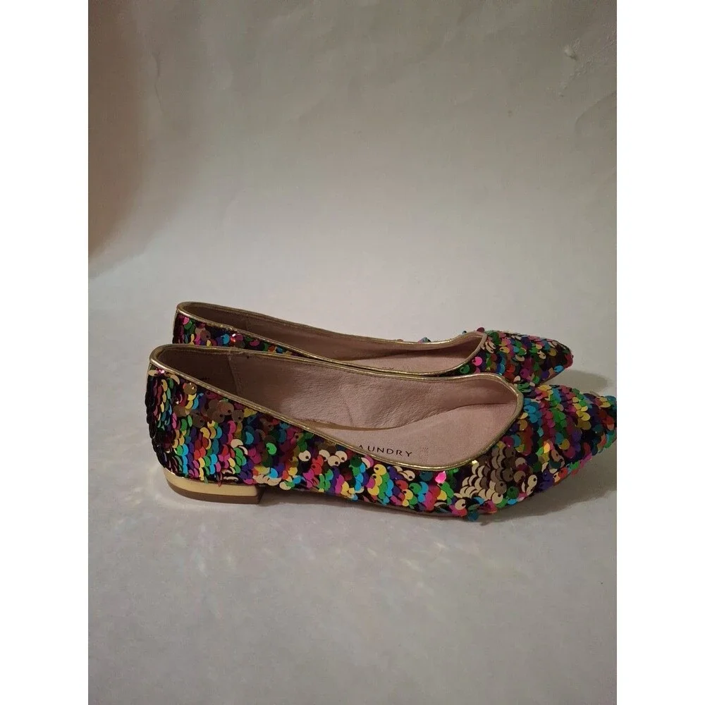 CHINESE LAUNDRY Gavin Sequin Ballet Shoes Multicolor Rainbow Size 5